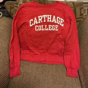 Carthage College Red/White Crew Sweatshirt